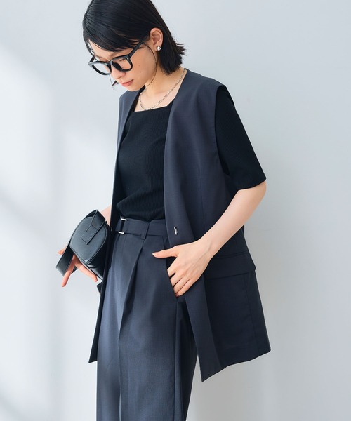 CROSS FUNCTION（クロスファンクション）の「《UV/通気性》サマ美え ノーカラージレ【CROSS FUNCTION/クロスファンクション】（ベスト・レディース・ダークブラウン/チャコールグレー・M/L/LL）」の20枚目の写真