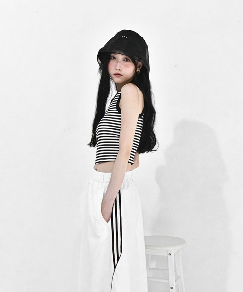 Y/lim（イリム）の「カップ付きボーダーリンガータンク（タンクトップ・レディース・ブラック/レッド/ブラウン・M/L）」の9枚目の写真