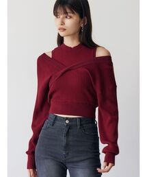 カシュクールドッキングニット