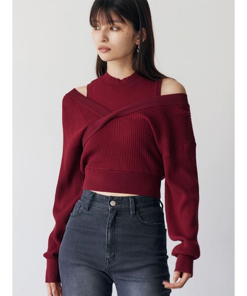 カシュクールドッキングニット（ニット/セーター）｜MURUA（ムルーア