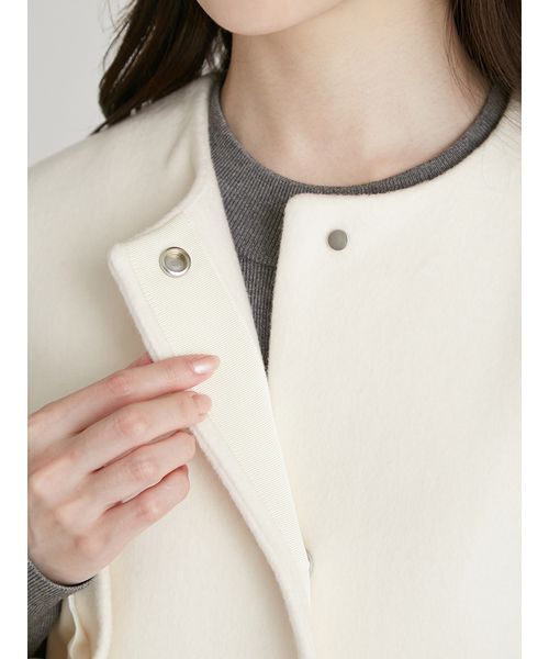CELFORD（セルフォード）の「カシミヤ混ノーカラーコート（ノーカラーコート・レディース・アイボリー/ライトピンク/ミント/ダークネイビー・36/38）」の17枚目の写真