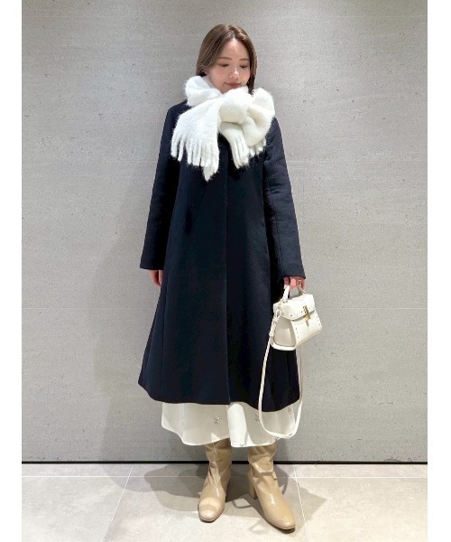 限定お値下げセルフォード⭐︎ノーカラーコート　黒 CELFORD（セルフォード）の「カシミヤ混ノーカラーコート（ノーカラー