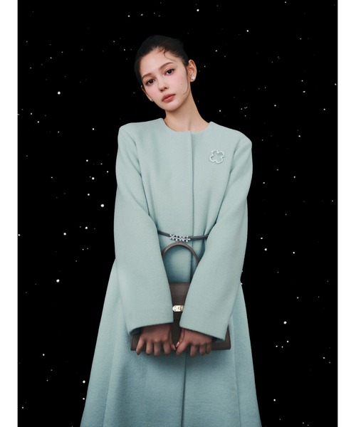 CELFORD（セルフォード）の「カシミヤ混ノーカラーコート（ノーカラー