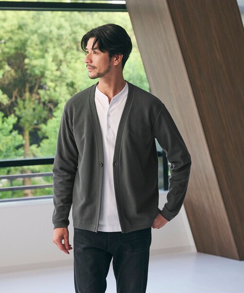 BEAUTY&YOUTH UNITED ARROWS(ビューティーアンドユースユナイテッドアローズ)の「【WEB限定 WARDROBE SMART】エアリー カノコ カーディガン 【抗菌・防臭】(カーディガン/ボレロ・メンズ・ブラック/ダークグレー/ダークブラウン・XL/L/M/S)」の9枚目の写真