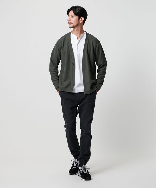 BEAUTY&YOUTH UNITED ARROWS(ビューティーアンドユースユナイテッドアローズ)の「【WEB限定 WARDROBE SMART】エアリー カノコ カーディガン 【抗菌・防臭】(カーディガン/ボレロ・メンズ・ブラック/ダークグレー/ダークブラウン・XL/L/M/S)」の12枚目の写真