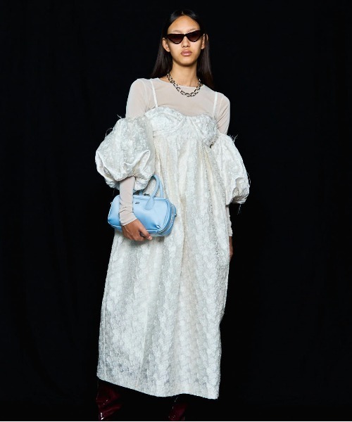 25AW PRE-ORDER】Jacquard Motif Balloon Camisole Dress
