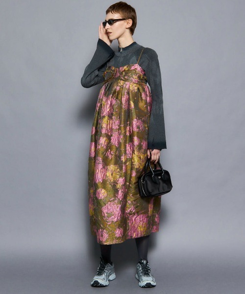 25AW PRE-ORDER】Jacquard Motif Balloon Camisole Dress