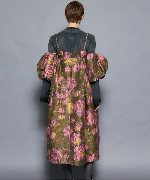 MAISON SPECIAL（メゾンスペシャル）の「Jacquard Motif Balloon Camisole Dress/ジャガードモチーフバルーンキャミワンピース（ワンピース・レディース・ホワイト/マルチ/シルバー・36/38）」の11枚目の写真