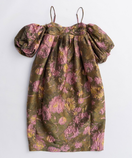 MAISON SPECIAL（メゾンスペシャル）の「Jacquard Motif Balloon Camisole Dress/ジャガードモチーフバルーンキャミワンピース（ワンピース・レディース・ホワイト/マルチ/シルバー・36/38）」の14枚目の写真