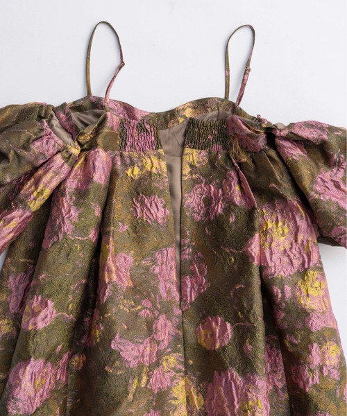 MAISON SPECIAL（メゾンスペシャル）の「Jacquard Motif Balloon Camisole Dress/ジャガードモチーフバルーンキャミワンピース（ワンピース・レディース・ホワイト/マルチ/シルバー・36/38）」の20枚目の写真