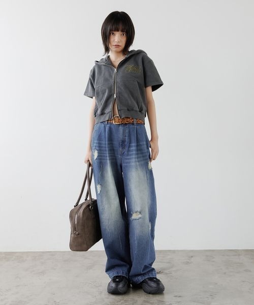 PBLIM（ページボーイリム）の「《UNISEX》エイジングデニム（デニムパンツ・レディース・ブルー/ブラック・LARGE/MEDIUM）」の22枚目の写真