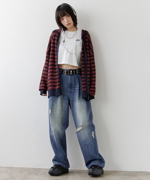 PBLIM（ページボーイリム）の「《UNISEX》エイジングデニム（デニムパンツ・レディース・ブルー/ブラック・LARGE/MEDIUM）」の11枚目の写真