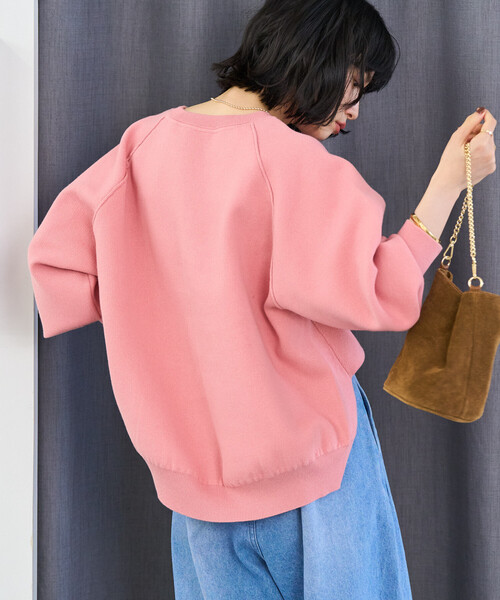 セール】＜マシーンウォッシャブル＞ スウェットライクニット プル