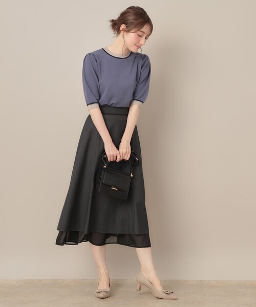 couture brooch(クチュールブローチ)の「【マシンウォッシャブル・美シルエット】裾シアーフレアスカート(スカート・レディース・チャコールグレー/ブラウン系その他・36/38/40/42)」の3枚目の写真