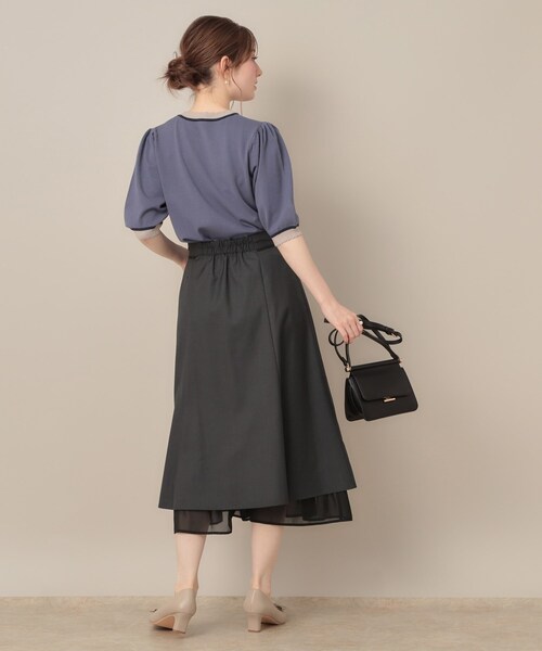 couture brooch(クチュールブローチ)の「【マシンウォッシャブル・美シルエット】裾シアーフレアスカート(スカート・レディース・チャコールグレー/ブラウン系その他・36/38/40/42)」の6枚目の写真
