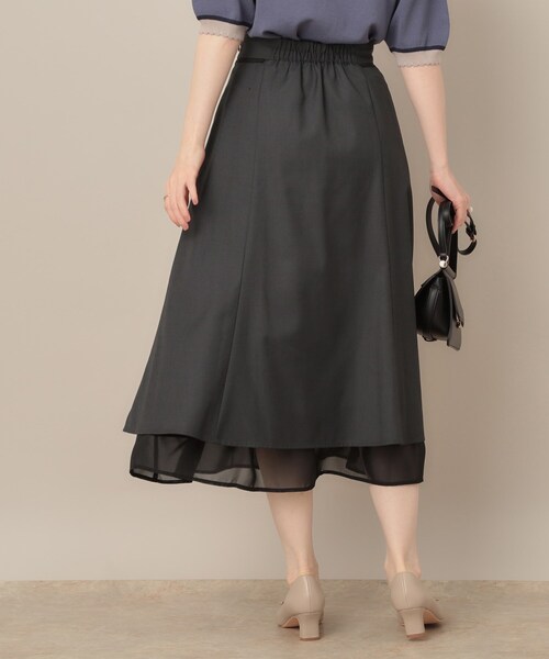 couture brooch(クチュールブローチ)の「【マシンウォッシャブル・美シルエット】裾シアーフレアスカート(スカート・レディース・チャコールグレー/ブラウン系その他・36/38/40/42)」の9枚目の写真