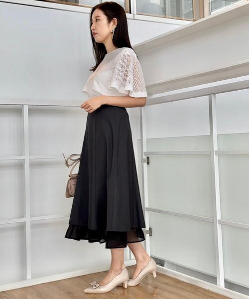 couture brooch(クチュールブローチ)の「【マシンウォッシャブル・美シルエット】裾シアーフレアスカート(スカート・レディース・チャコールグレー/ブラウン系その他・36/38/40/42)」の11枚目の写真