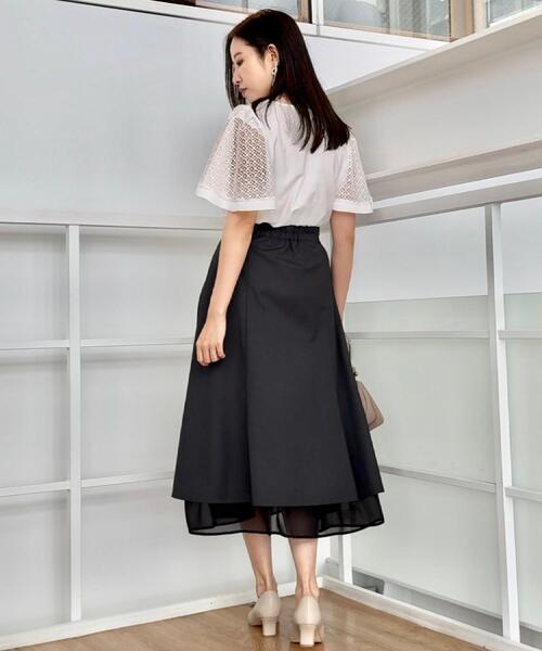 couture brooch(クチュールブローチ)の「【マシンウォッシャブル・美シルエット】裾シアーフレアスカート(スカート・レディース・チャコールグレー/ブラウン系その他・36/38/40/42)」の12枚目の写真