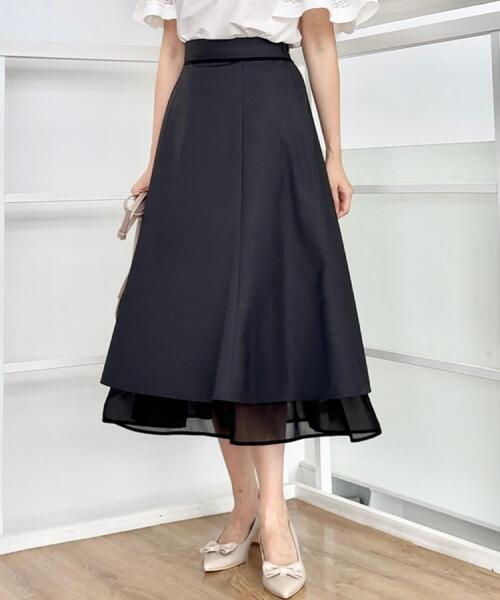 couture brooch(クチュールブローチ)の「【マシンウォッシャブル・美シルエット】裾シアーフレアスカート(スカート・レディース・チャコールグレー/ブラウン系その他・36/38/40/42)」の13枚目の写真