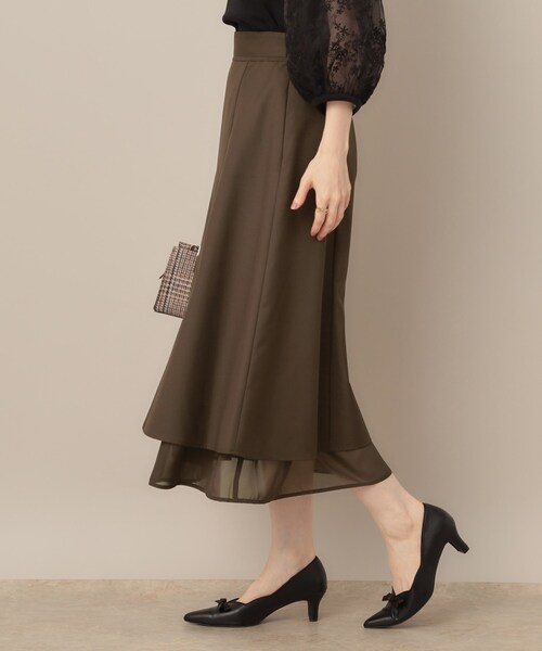 couture brooch(クチュールブローチ)の「【マシンウォッシャブル・美シルエット】裾シアーフレアスカート(スカート・レディース・チャコールグレー/ブラウン系その他・36/38/40/42)」の18枚目の写真