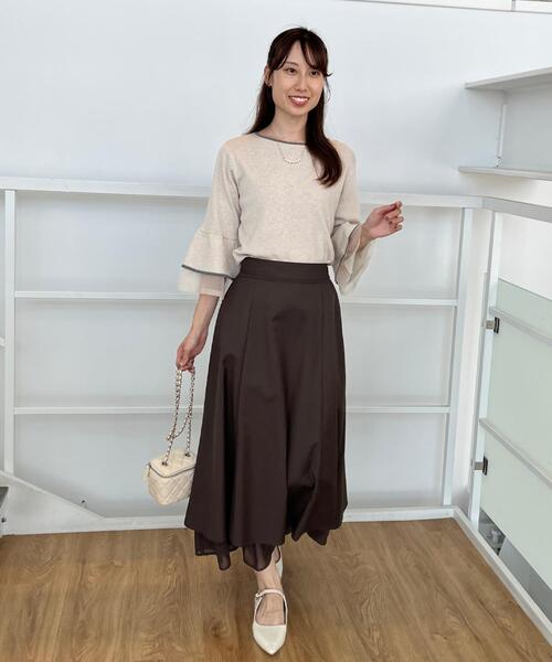 couture brooch(クチュールブローチ)の「【マシンウォッシャブル・美シルエット】裾シアーフレアスカート(スカート・レディース・チャコールグレー/ブラウン系その他・36/38/40/42)」の20枚目の写真