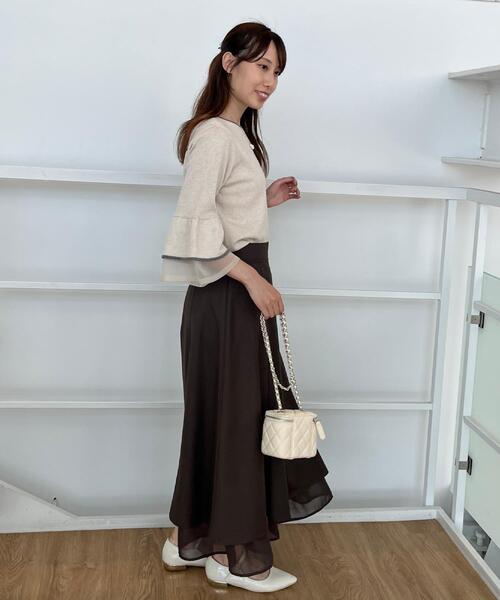 couture brooch(クチュールブローチ)の「【マシンウォッシャブル・美シルエット】裾シアーフレアスカート(スカート・レディース・チャコールグレー/ブラウン系その他・36/38/40/42)」の21枚目の写真