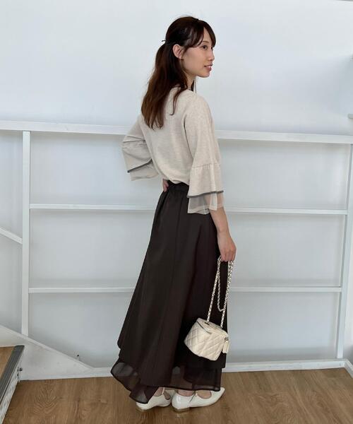 couture brooch(クチュールブローチ)の「【マシンウォッシャブル・美シルエット】裾シアーフレアスカート(スカート・レディース・チャコールグレー/ブラウン系その他・36/38/40/42)」の22枚目の写真