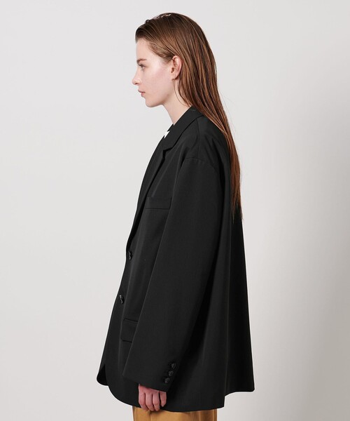 ASTRAET(アストラット)の「<ASTRAET>ギャバ 2ボタン テーラードジャケット UNISEX(テーラードジャケット・レディース・ブラック・FREE)」の3枚目の写真