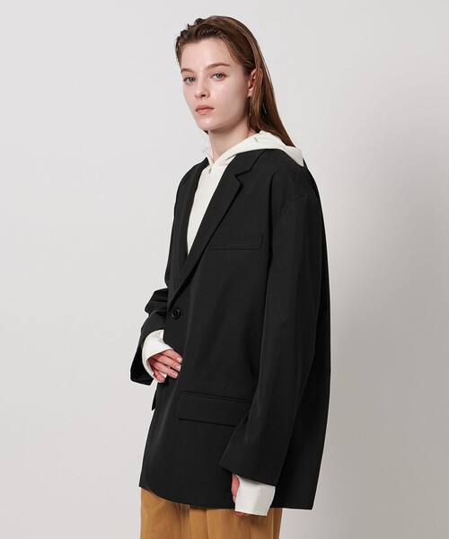 ASTRAET(アストラット)の「<ASTRAET>ギャバ 2ボタン テーラードジャケット UNISEX(テーラードジャケット・レディース・ブラック・FREE)」の8枚目の写真