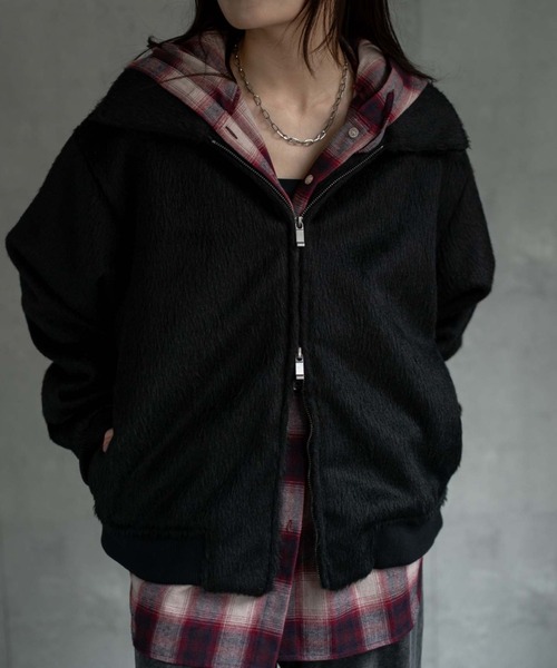 CREARE -LINO-(クレアーレリノ)の「〈ユニセックス商品〉シャギーダブルZIPブルゾン(ブルゾン・メンズ・ブラウン/ブラック/グレー・M/L/XL)」の16枚目の写真
