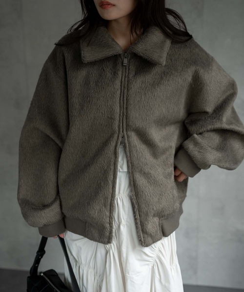 CREARE -LINO-(クレアーレリノ)の「〈ユニセックス商品〉シャギーダブルZIPブルゾン(ブルゾン・メンズ・ブラウン/ブラック/グレー・M/L/XL)」の14枚目の写真