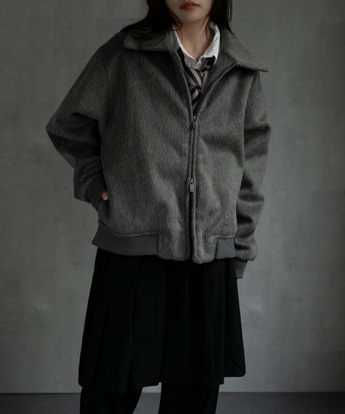 CREARE -LINO-(クレアーレリノ)の「〈ユニセックス商品〉シャギーダブルZIPブルゾン(ブルゾン・メンズ・ブラウン/ブラック/グレー・M/L/XL)」の6枚目の写真