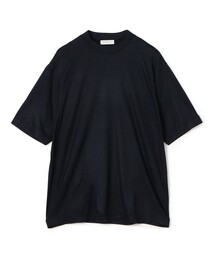 ウールジャージー モックネック ハーフスリーブカットソー