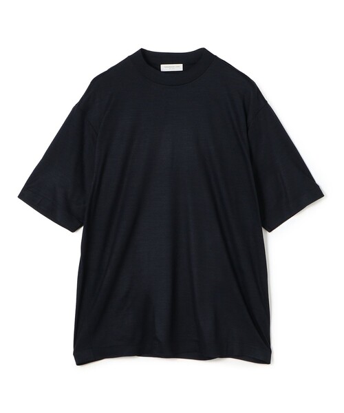 TOMORROWLAND (トゥモローランド)の「ウールジャージー モックネック ハーフスリーブカットソー(Tシャツ/カットソー・メンズ・グレイッシュベージュ/ネイビー/オフホワイト・S/M/L)」の3枚目の写真