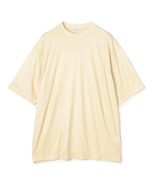 TOMORROWLAND (トゥモローランド)の「ウールジャージー モックネック ハーフスリーブカットソー(Tシャツ/カットソー・メンズ・グレイッシュベージュ/ネイビー/オフホワイト・S/M/L)」の2枚目の写真