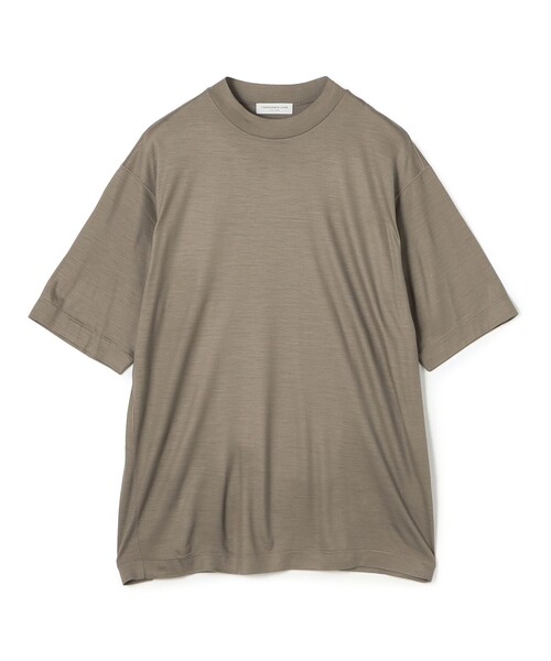 TOMORROWLAND (トゥモローランド)の「ウールジャージー モックネック ハーフスリーブカットソー(Tシャツ/カットソー・メンズ・グレイッシュベージュ/ネイビー/オフホワイト・S/M/L)」の1枚目の写真