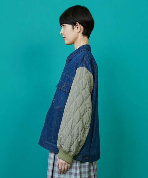 FRAPBOIS（フラボア）の「デニキルト ブルゾン（ブルゾン・レディース・ブルー/ネイビー・1/2）」の3枚目の写真