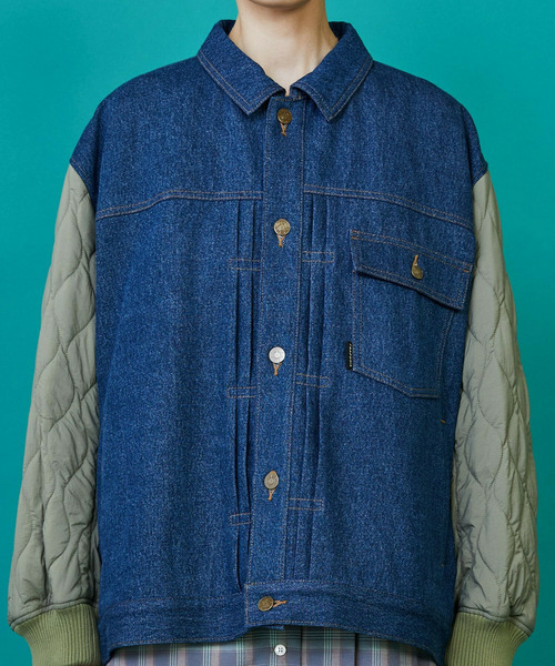 FRAPBOIS（フラボア）の「デニキルト ブルゾン（ブルゾン・レディース・ブルー/ネイビー・1/2）」の7枚目の写真