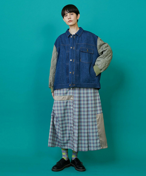 FRAPBOIS（フラボア）の「デニキルト ブルゾン（ブルゾン・レディース・ブルー/ネイビー・1/2）」の8枚目の写真