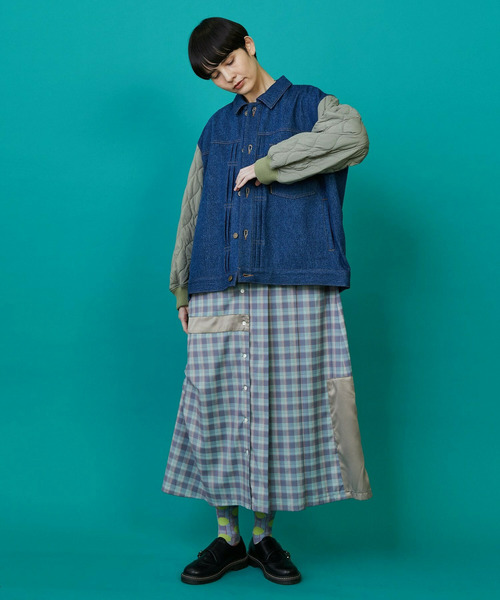 FRAPBOIS（フラボア）の「デニキルト ブルゾン（ブルゾン・レディース・ブルー/ネイビー・1/2）」の9枚目の写真