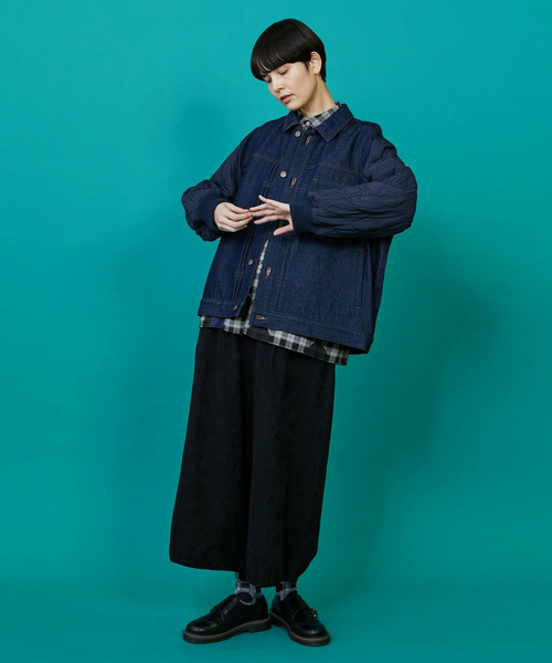 FRAPBOIS（フラボア）の「デニキルト ブルゾン（ブルゾン・レディース・ブルー/ネイビー・1/2）」の14枚目の写真