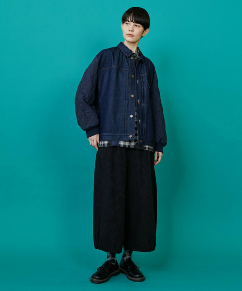 FRAPBOIS（フラボア）の「デニキルト ブルゾン（ブルゾン・レディース・ブルー/ネイビー・1/2）」の15枚目の写真