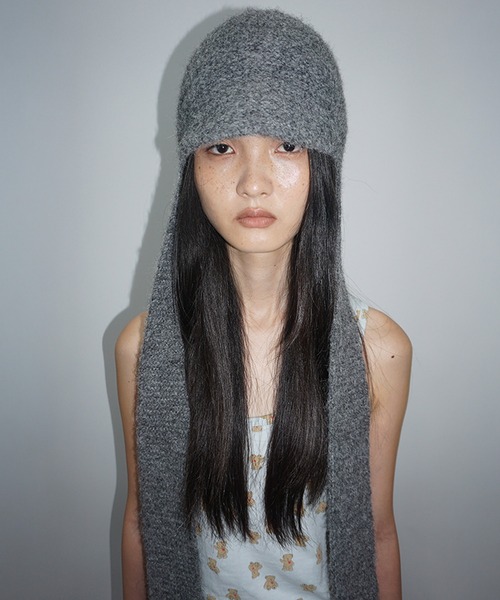 SCULPTOR（スカルプター）の「Flap Tail Beanie（ニットキャップ/ビーニー・レディース・チャコールグレー/ブラウン/ブラック・FREE）」の2枚目の写真