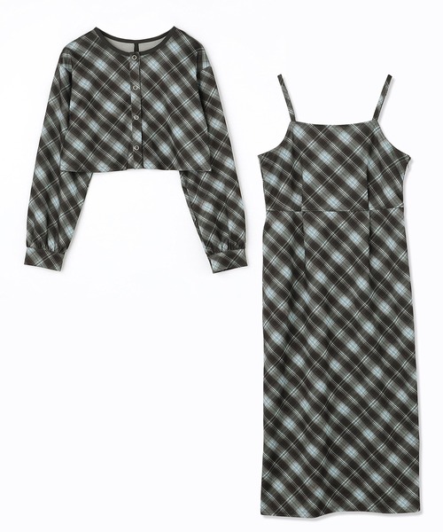 NICOLE CLUB(ニコル クラブ)の「カーディガンセットキャミワンピース(ワンピース・レディース・ブルー/レッド/チャコール・MEDIUM)」の18枚目の写真