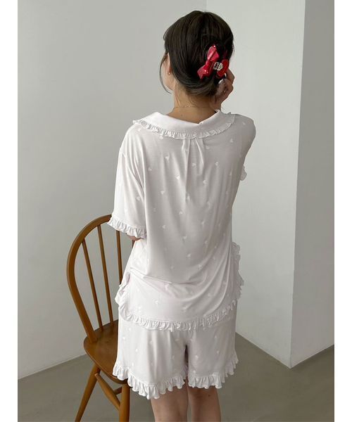 SNIDEL HOME（スナイデルホーム）の「【接触冷感】カットレーヨンショートパンツ（ルームウェア/パジャマ・レディース・ライトベージュ/ピンク/アイボリー・F）」の12枚目の写真