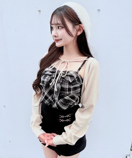 NOMAE（ノーマエ）の「リボンキャミボレロアンサンブルニット（ニット/セーター・レディース・ブラウン系その他/アイボリー系/ブラック系その他・FREE）」の7枚目の写真