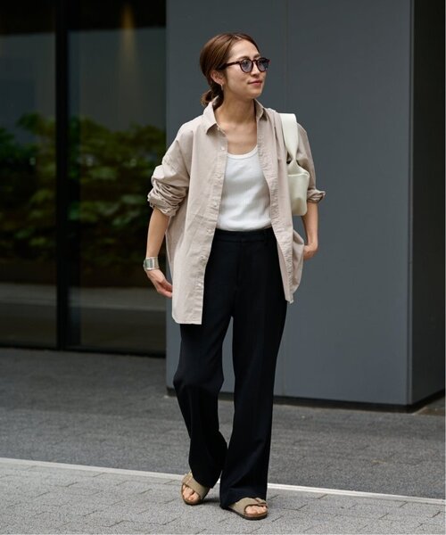 FRAMeWORK（フレームワーク）の「≪一部カラーWEB限定 / 追加≫セミフレアパンツ（スラックス・レディース・ベージュ/ブラック×ブラック/ブラック・34/36/38/40）」の13枚目の写真