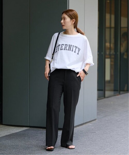 FRAMeWORK（フレームワーク）の「≪一部カラーWEB限定 / 追加≫セミフレアパンツ（スラックス・レディース・ベージュ/ブラック×ブラック/ブラック・34/36/38/40）」の19枚目の写真