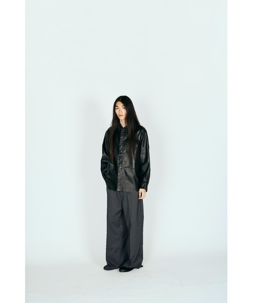 SUNNY SPORTS(サニースポーツ)の「SUNNY SPORTS サニースポーツ / LEATHER SHIRT レザーシャツ(シャツ/ブラウス・メンズ・ブラック/ブラック系1・MEDIUM/LARGE)」の1枚目の写真