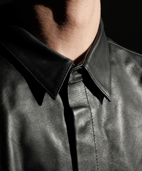 SUNNY SPORTS(サニースポーツ)の「SUNNY SPORTS サニースポーツ / LEATHER SHIRT レザーシャツ(シャツ/ブラウス・メンズ・ブラック/ブラック系1・MEDIUM/LARGE)」の4枚目の写真